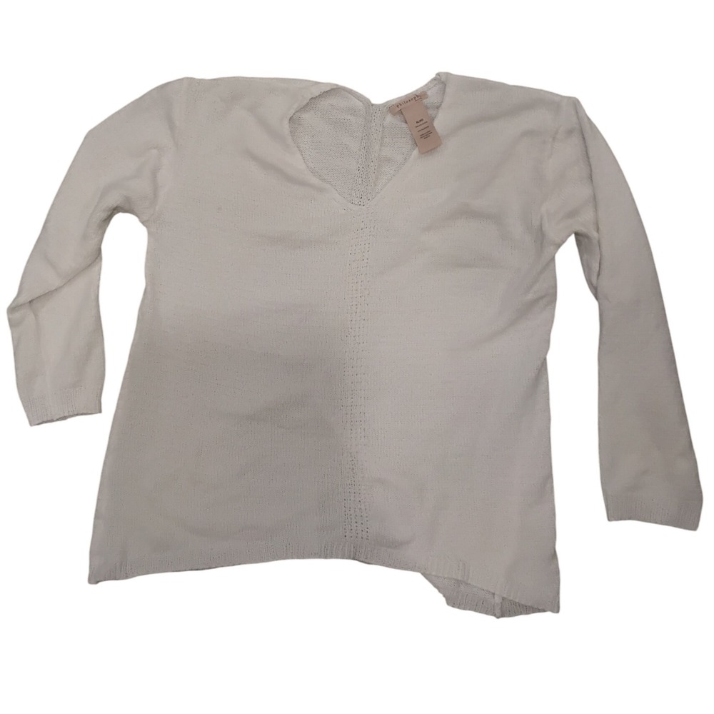 Philosophy‎ Republic Clothing White V Neck Knit Sweater XL/XG Asymmetrical Hem